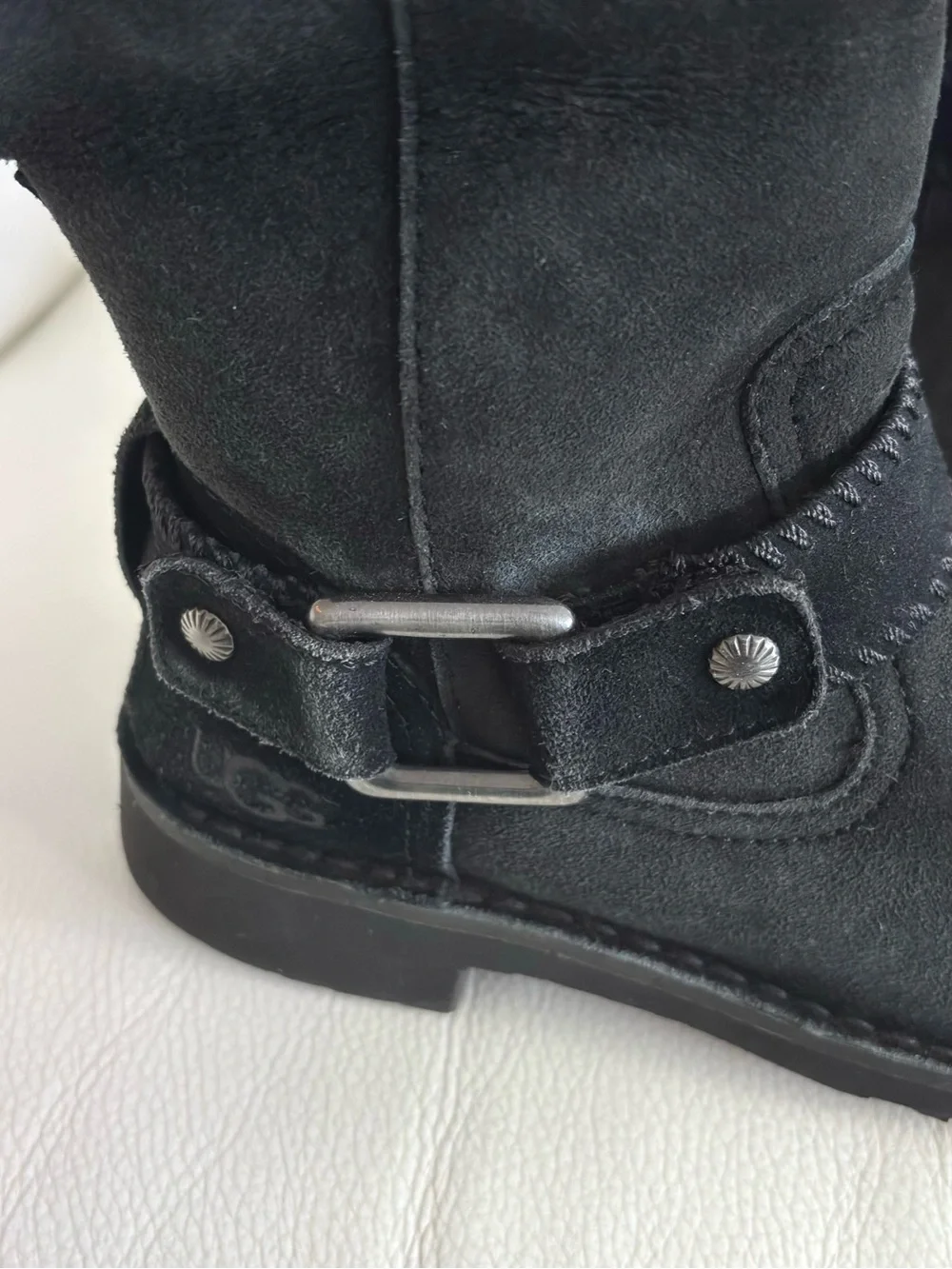 UGG Cedric Sheepskin Winter Black Boots size 6M